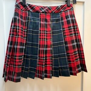 Liu Jo Red and Green Plaid Mini Skirt